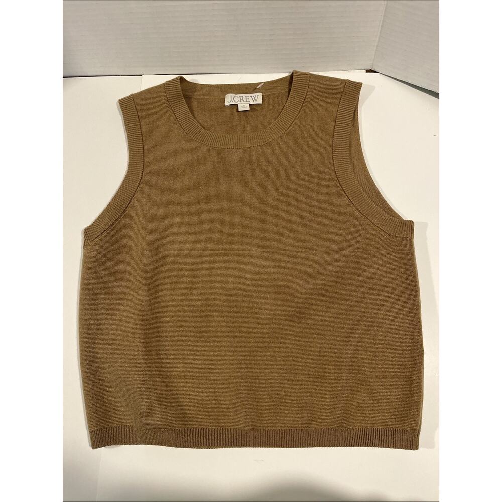 NWOT J.Crew Sweater Tank Vest Dark Tan Office Preppy Women Small . Sold Out